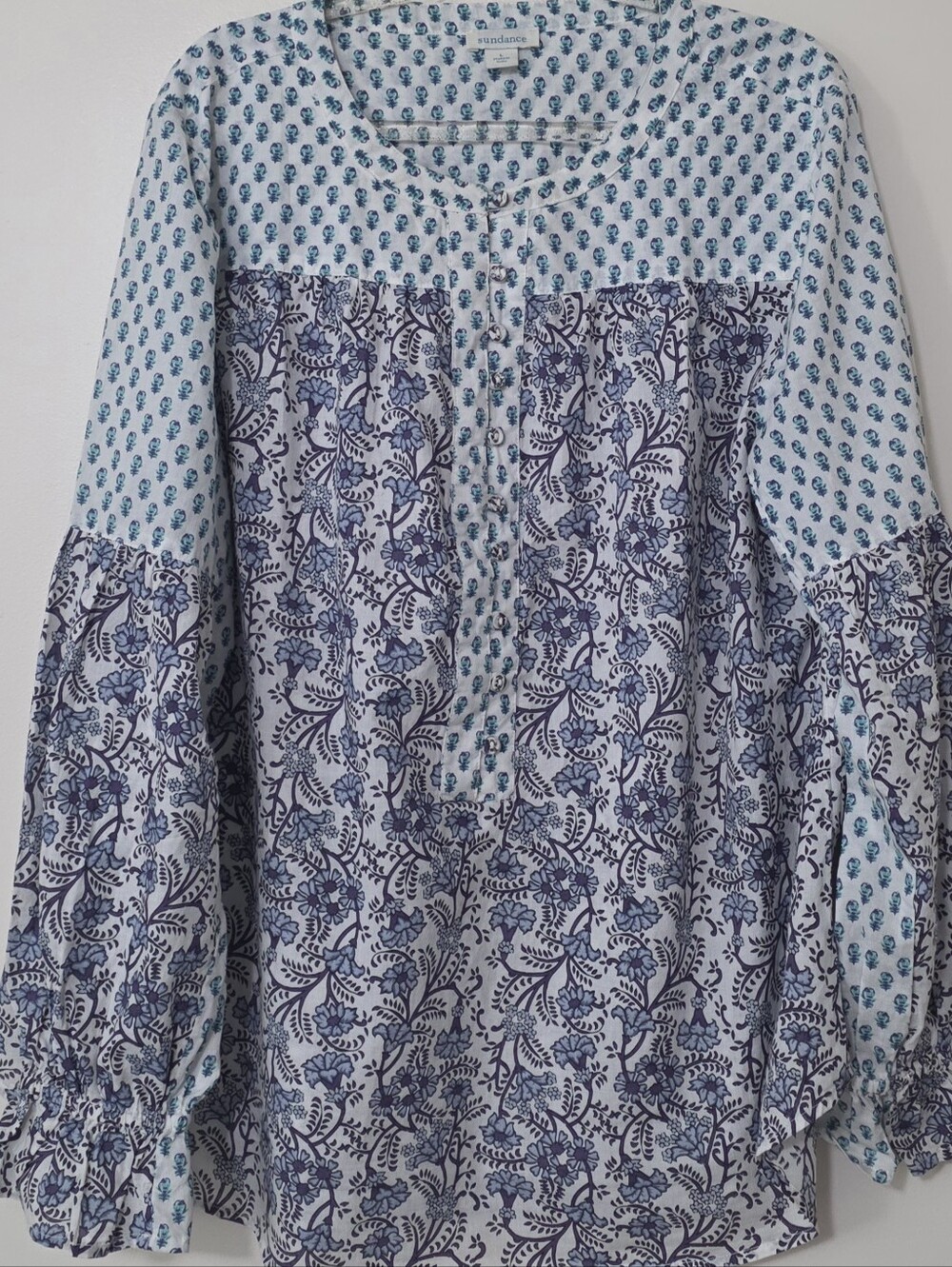 Sundance Explorer Mixed Floral Top 100% Cotton Boho Cottagecore Soft Girl Large